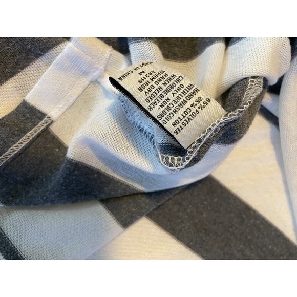 Cecico Women's White/Gray Striped Relaxed Sleeveless Tank With Pocket Medium - Picture 9 of 9